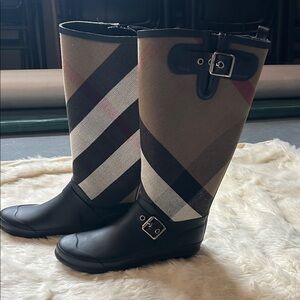 Burberry Plaid Rain Boots (original $750)